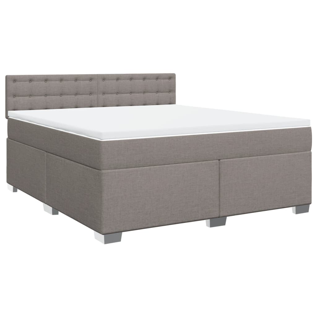 vidaXL Κρεβάτι Boxspring με Στρώμα Taupe 180x200 εκ. Υφασμάτινο