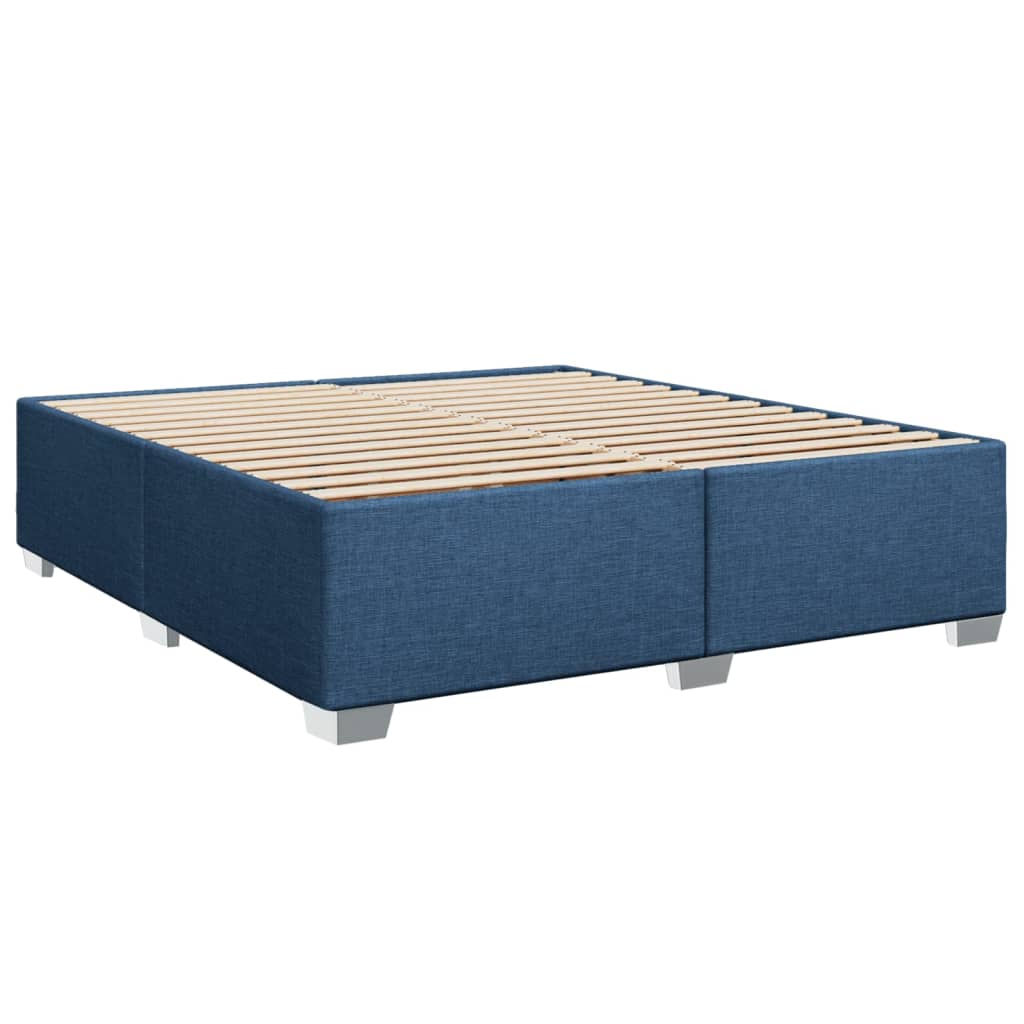 vidaXL Κρεβάτι Boxspring με Στρώμα Μπλε 180x200 εκ. Υφασμάτινο