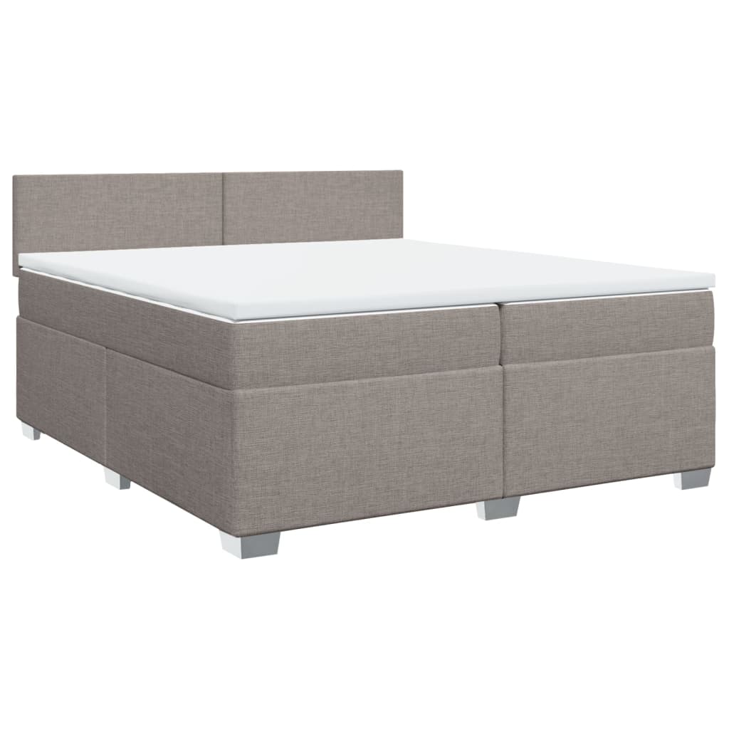 vidaXL Κρεβάτι Boxspring με Στρώμα Taupe 200x200 εκ. Υφασμάτινο