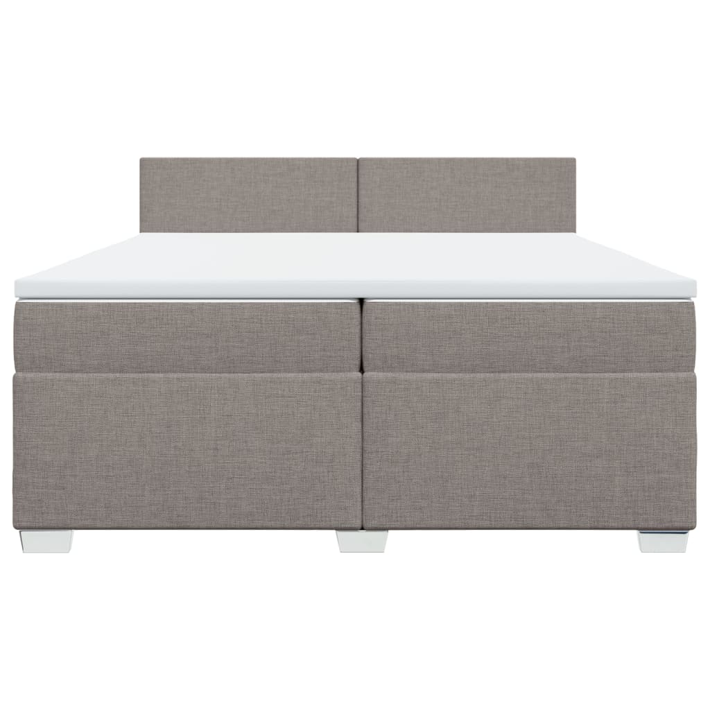 vidaXL Κρεβάτι Boxspring με Στρώμα Taupe 200x200 εκ. Υφασμάτινο