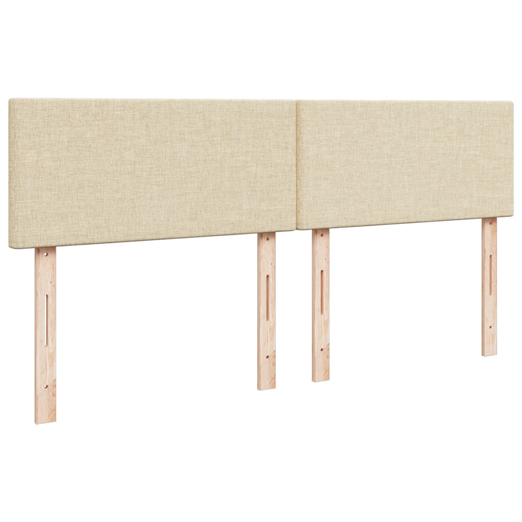 vidaXL Κρεβάτι Boxspring με Στρώμα Κρεμ 200x200 εκ. Υφασμάτινο