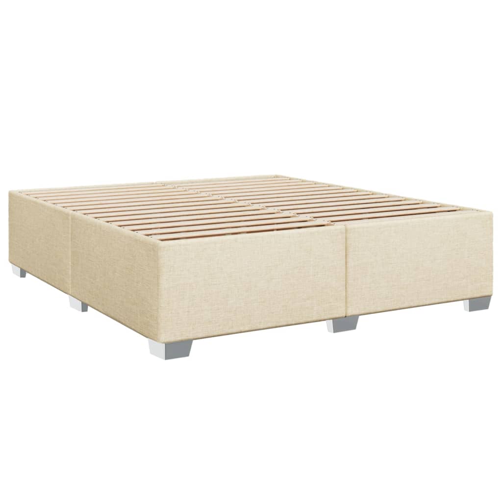 vidaXL Κρεβάτι Boxspring με Στρώμα Κρεμ 200x200 εκ. Υφασμάτινο