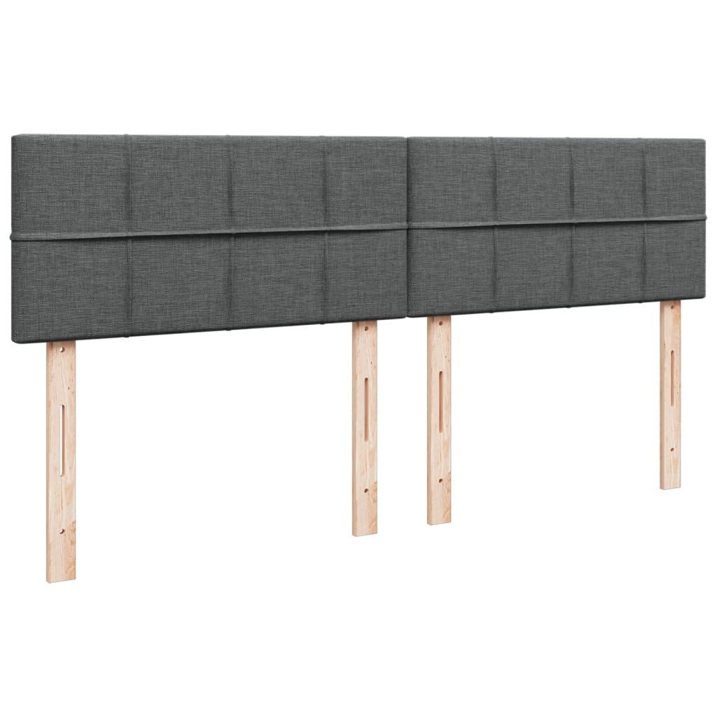 vidaXL Κρεβάτι Boxspring με Στρώμα Σκούρο Γκρι 200x200 εκ. Υφασμάτινο