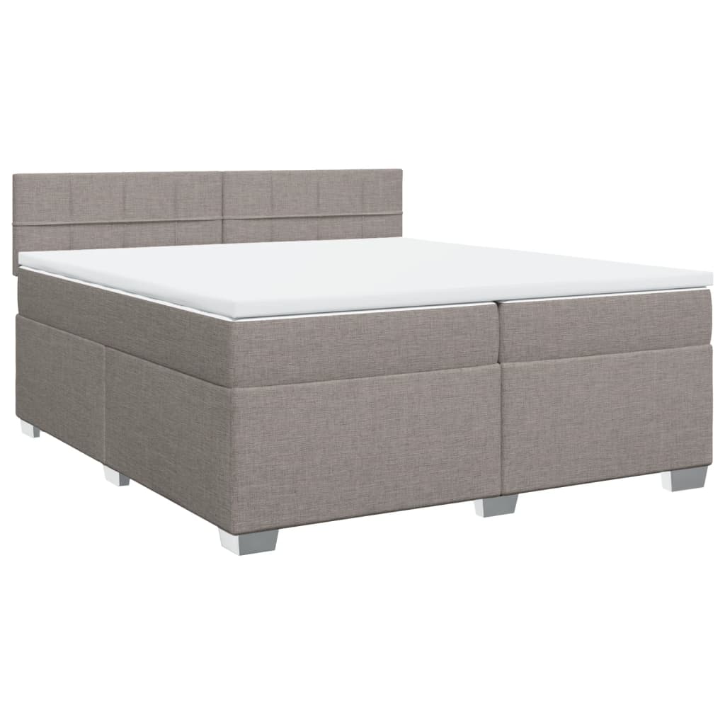 vidaXL Κρεβάτι Boxspring με Στρώμα Taupe 200x200 εκ. Υφασμάτινο