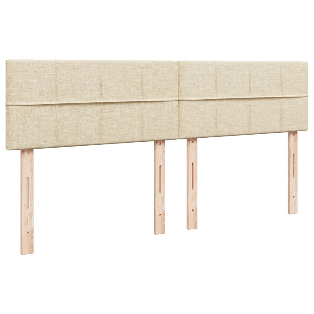 vidaXL Κρεβάτι Boxspring με Στρώμα Κρεμ 200x200 εκ. Υφασμάτινο