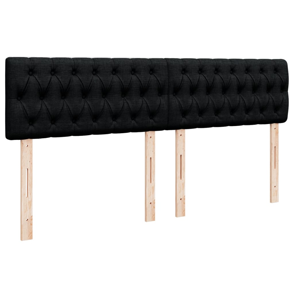 vidaXL Κρεβάτι Boxspring με Στρώμα Μαύρο 200x200 εκ. Υφασμάτινο