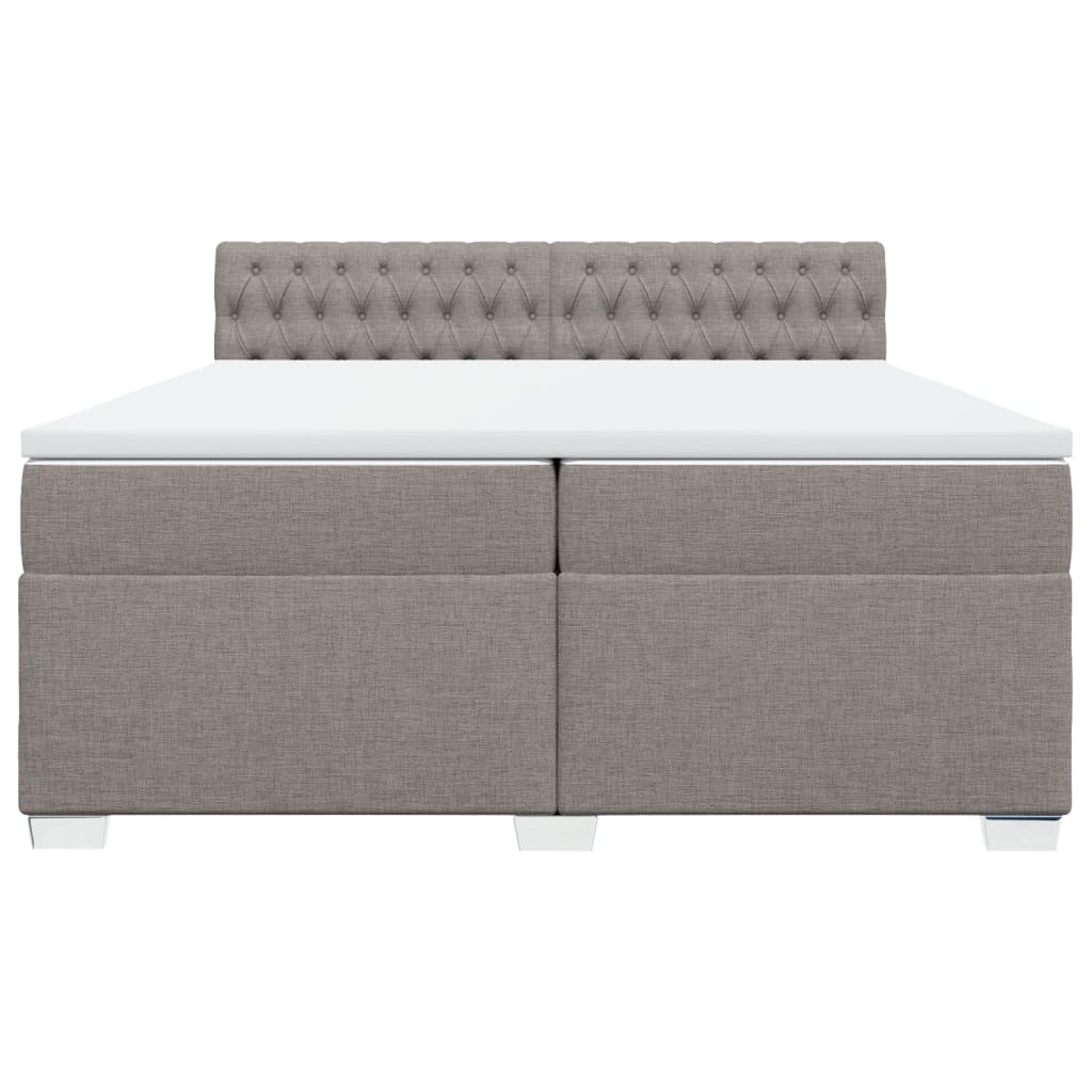 vidaXL Κρεβάτι Boxspring με Στρώμα Taupe 200x200 εκ. Υφασμάτινο