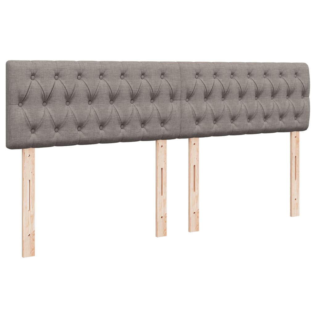 vidaXL Κρεβάτι Boxspring με Στρώμα Taupe 200x200 εκ. Υφασμάτινο