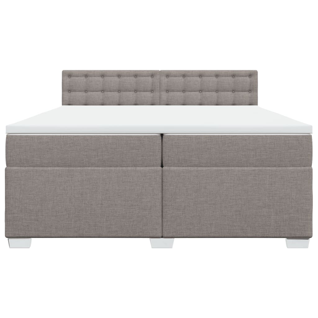 vidaXL Κρεβάτι Boxspring με Στρώμα Taupe 200x200 εκ. Υφασμάτινο