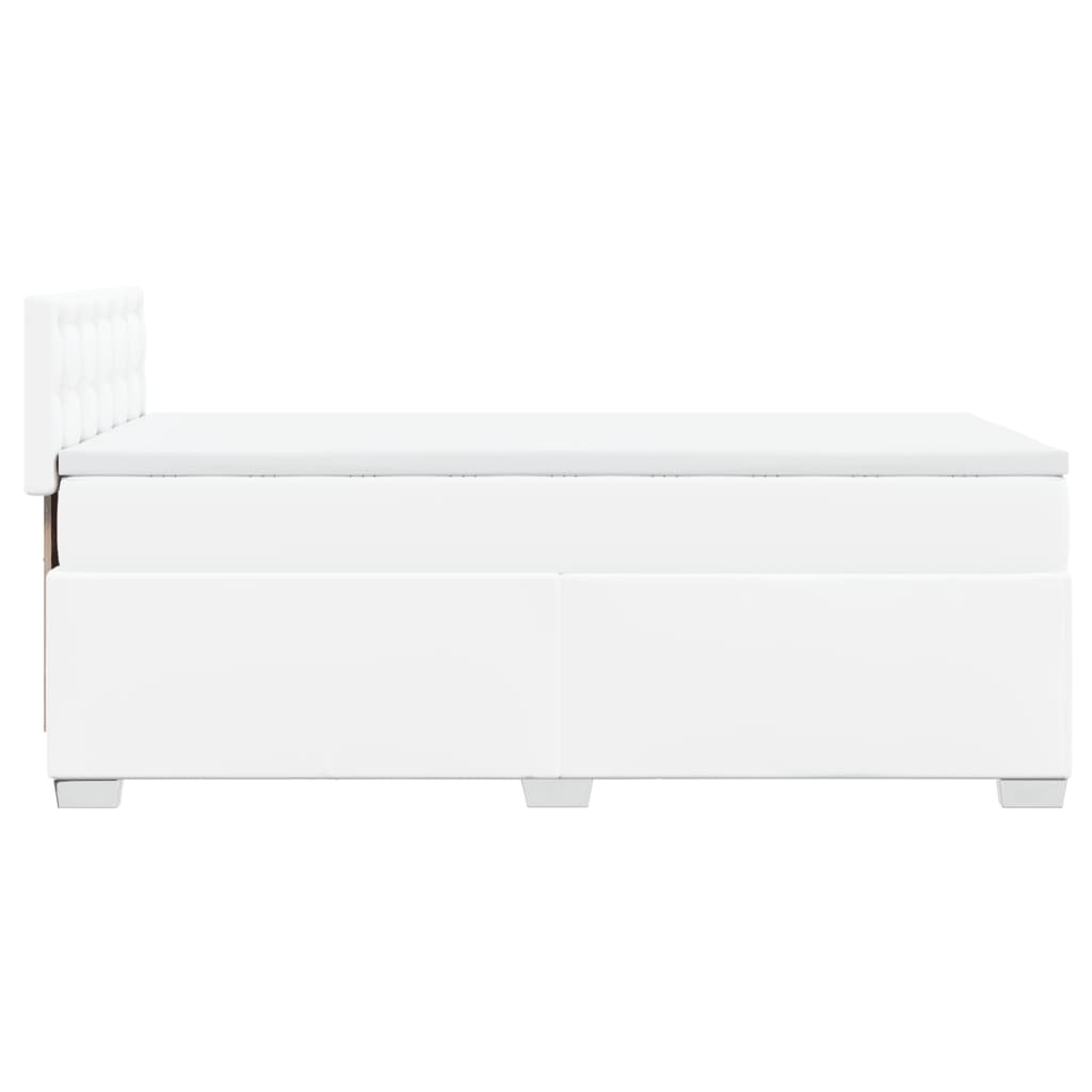 vidaXL Κρεβάτι Boxspring με Στρώμα Λευκό 80 x 200 εκ. Συνθετικό Δέρμα