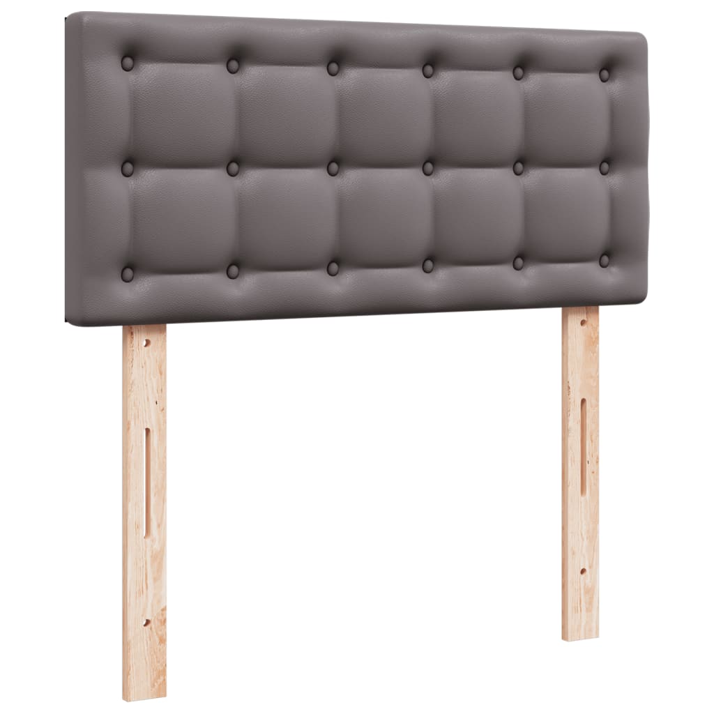 vidaXL Κρεβάτι Boxspring με Στρώμα Γκρι 80 x 200 εκ. Συνθετικό Δέρμα