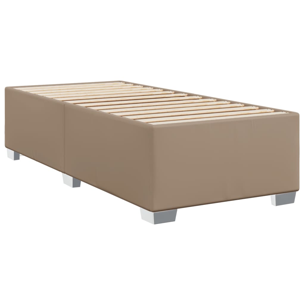 vidaXL Κρεβάτι Boxspring με Στρώμα Καπουτσίνο 90x200εκ.από Συνθ. Δέρμα