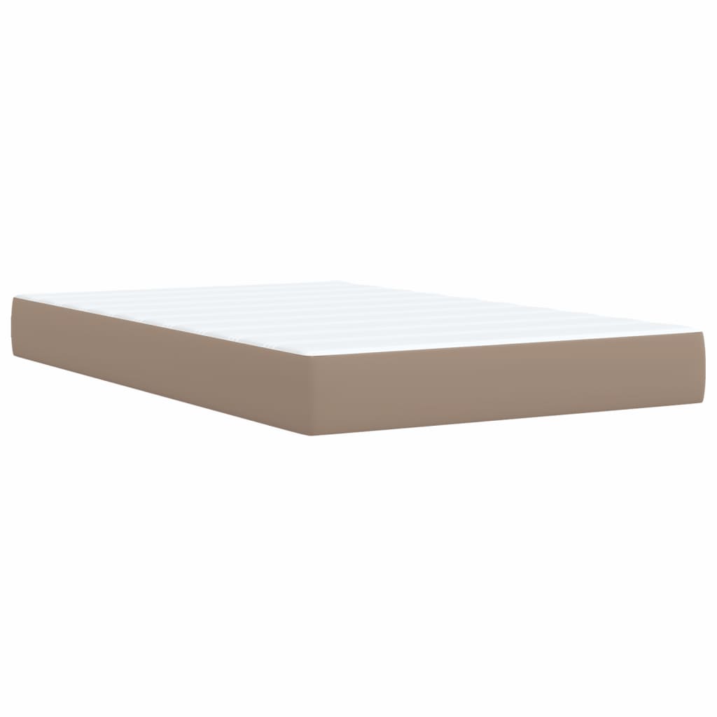vidaXL Κρεβάτι Boxspring με Στρώμα Καπουτσίνο 120x190εκ.από Συνθ.Δέρμα