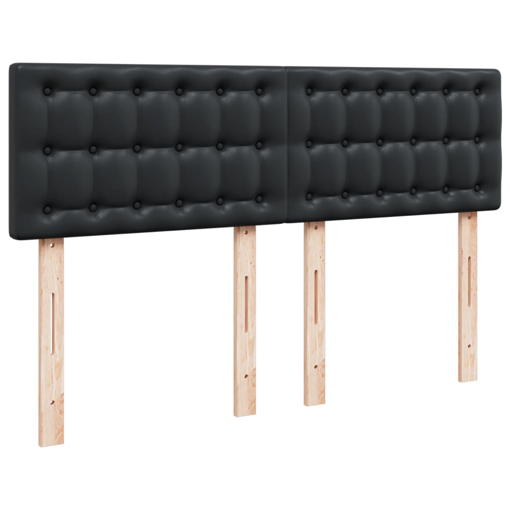 vidaXL Κρεβάτι Boxspring με Στρώμα Μαύρο 140x200εκ.από Συνθετικό Δέρμα
