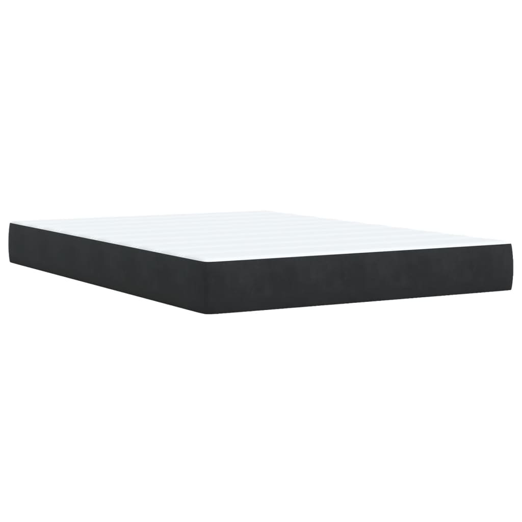 vidaXL Κρεβάτι Boxspring με Στρώμα Μαύρο 140x200εκ.από Συνθετικό Δέρμα