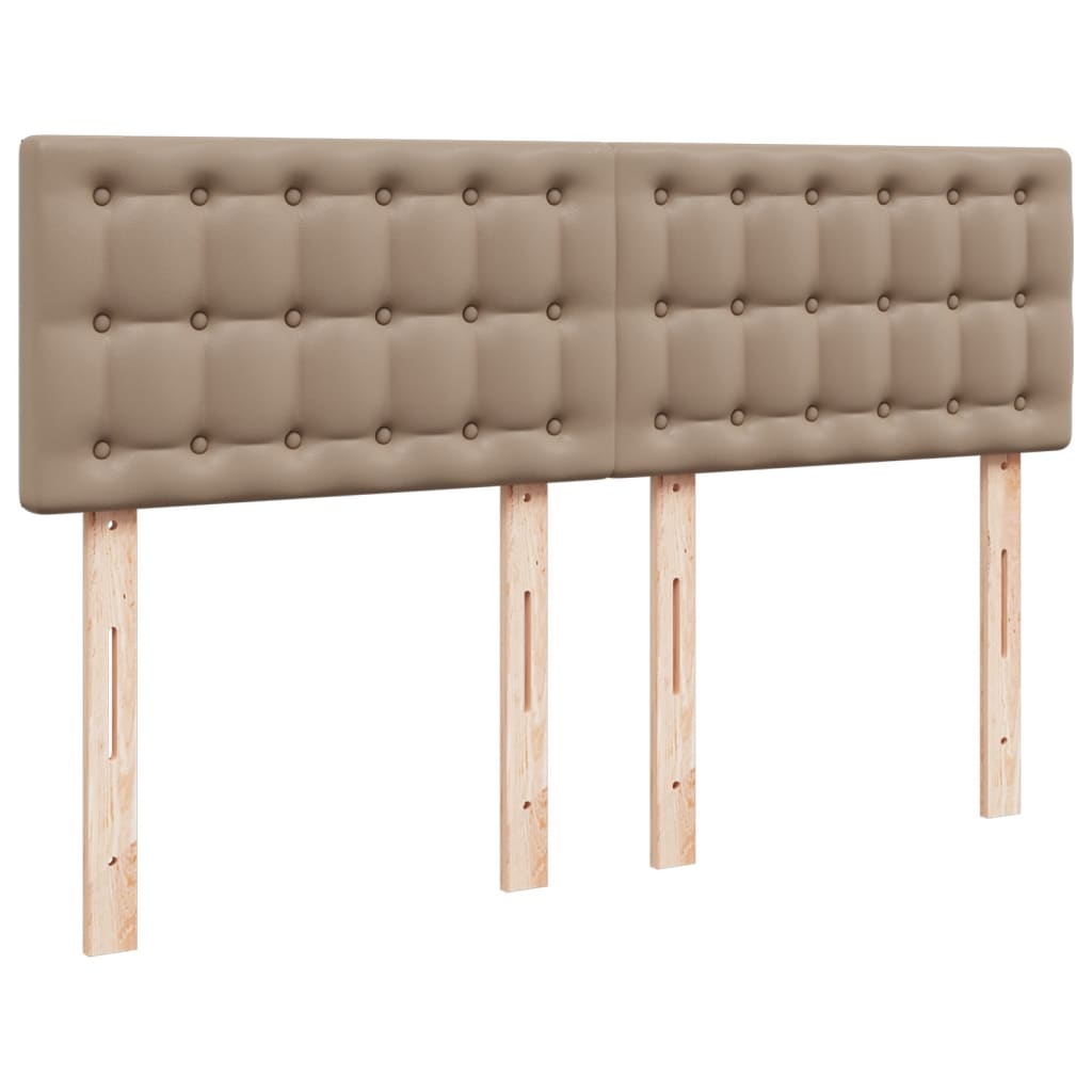 vidaXL Κρεβάτι Boxspring με Στρώμα Καπουτσίνο 140x200εκ.από Συνθ.Δέρμα