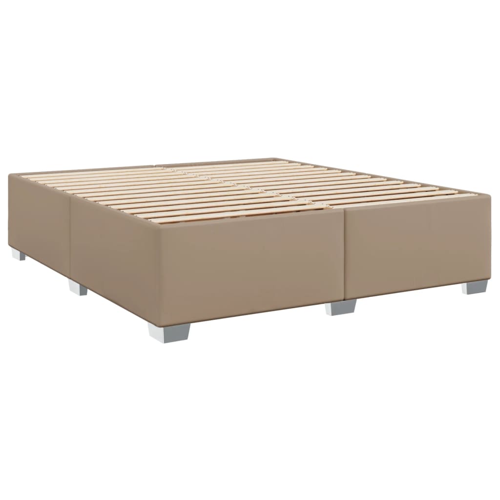 vidaXL Κρεβάτι Boxspring με Στρώμα Καπουτσίνο 180x200 εκ. Συνθ. Δέρμα