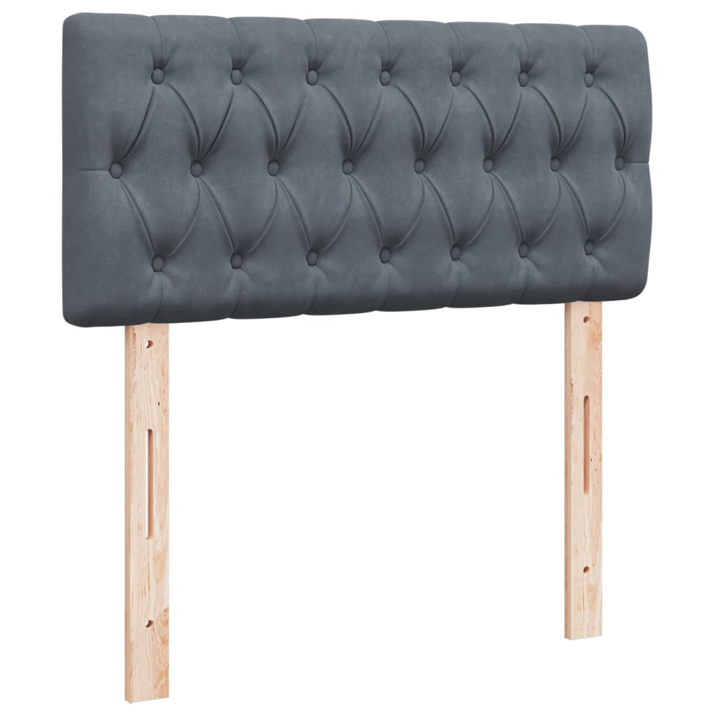 vidaXL Κρεβάτι Boxspring με Στρώμα Σκούρο Γκρι 80x200 εκ. Βελούδινο