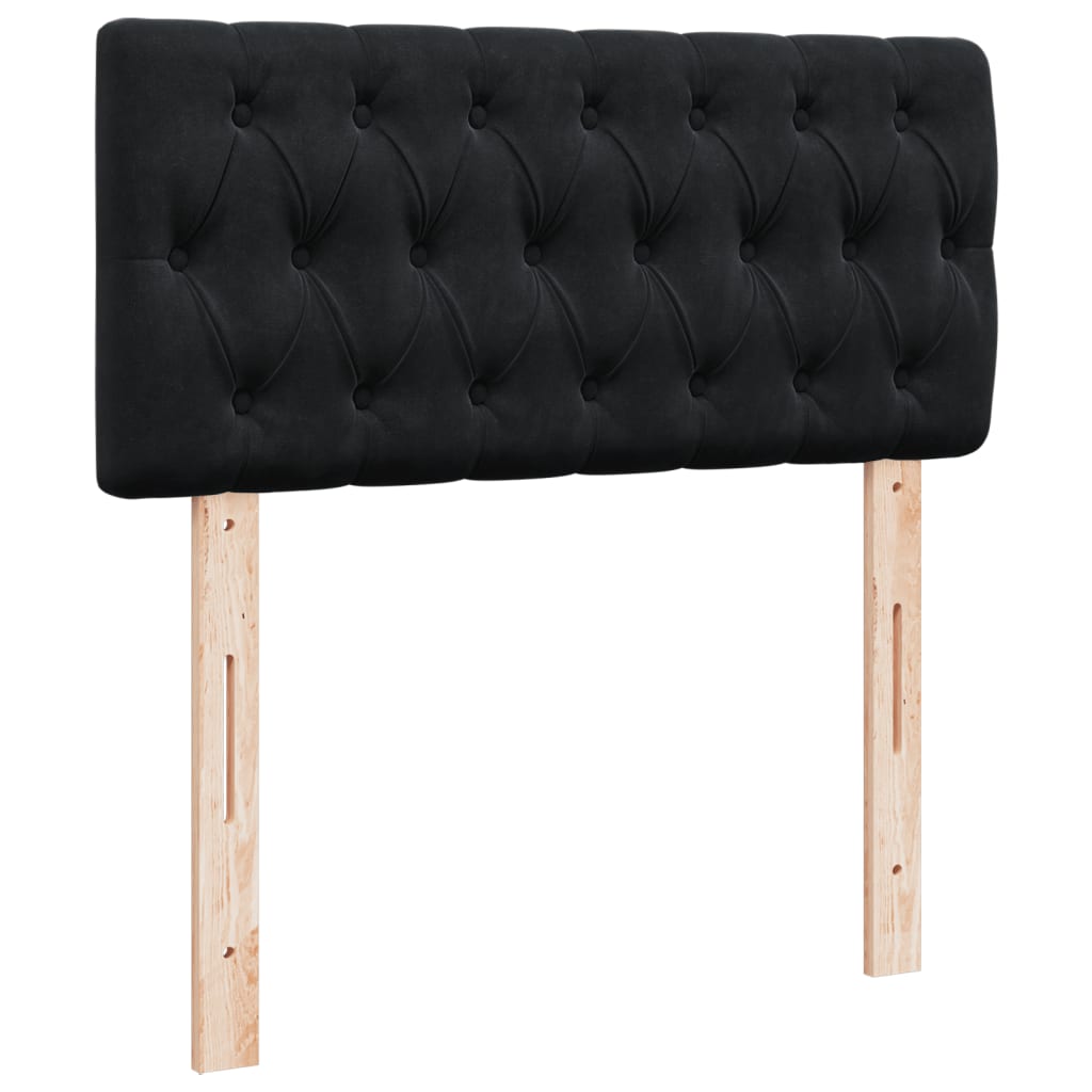 vidaXL Κρεβάτι Boxspring με Στρώμα Μαύρο 80 x 200 εκ. Βελούδινο
