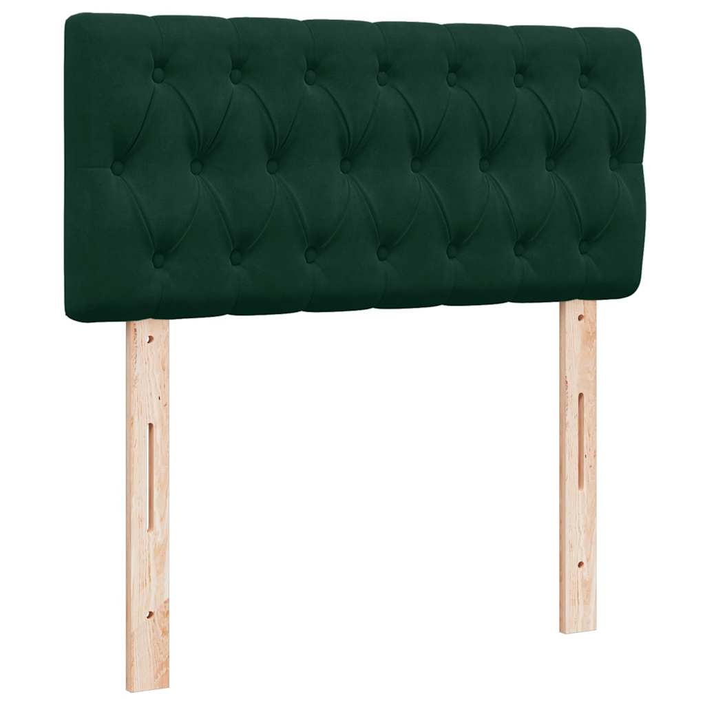 vidaXL Κρεβάτι Boxspring με Στρώμα Σκούρο Πράσινο 80x200 εκ. Βελούδινο