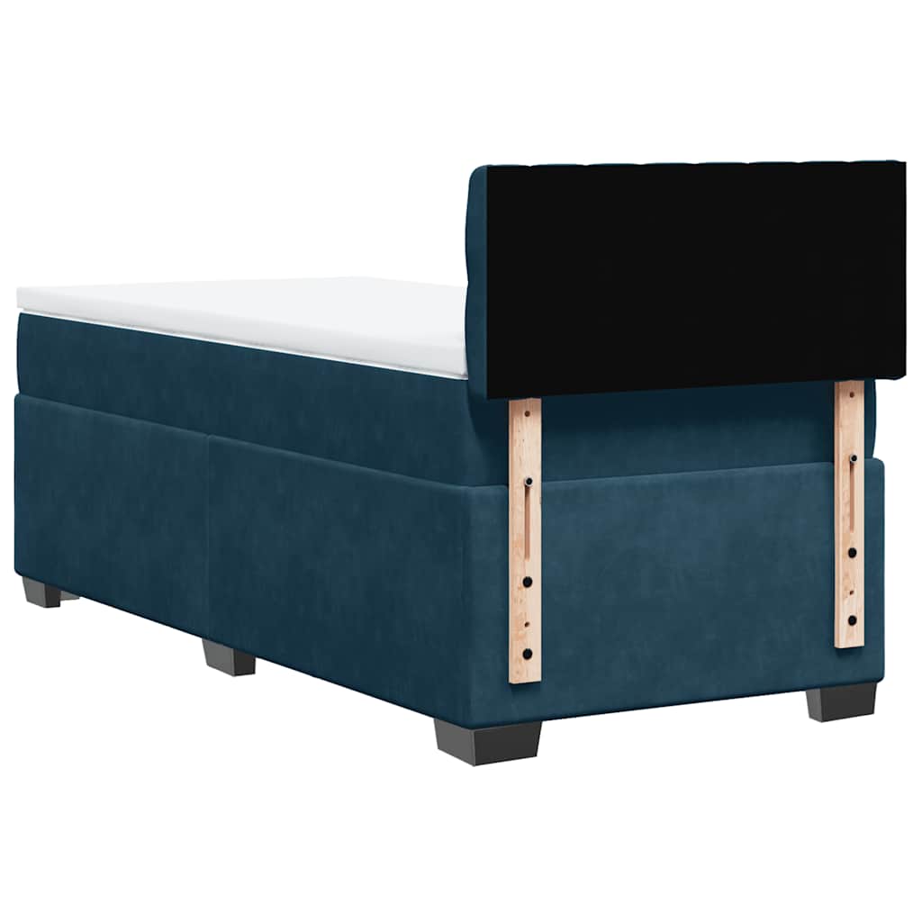 vidaXL Κρεβάτι Boxspring με Στρώμα Μπλε 80 x 200 εκ. Βελούδινο