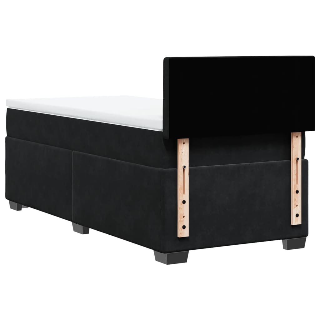 vidaXL Κρεβάτι Boxspring με Στρώμα Μαύρο 80 x 200 εκ. Βελούδινο