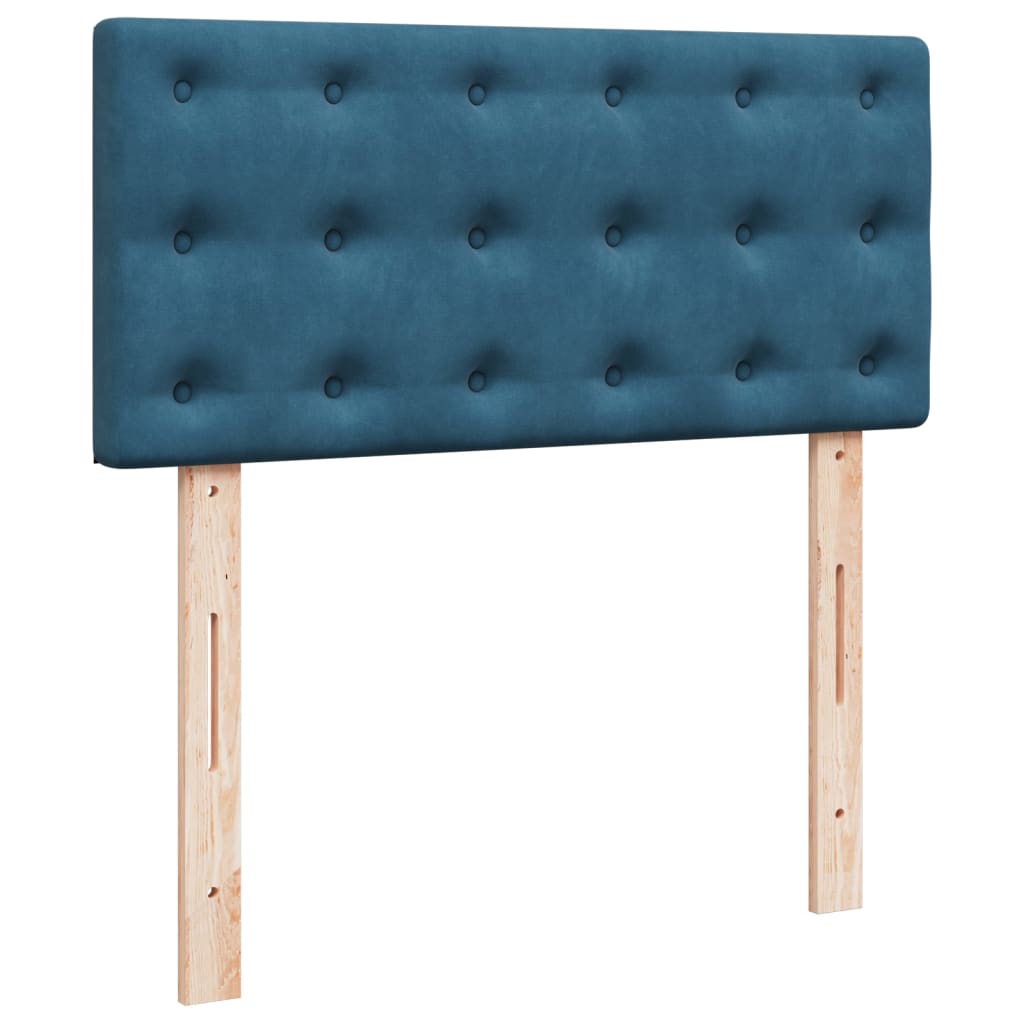 vidaXL Κρεβάτι Boxspring με Στρώμα Μπλε 80 x 200 εκ. Βελούδινο