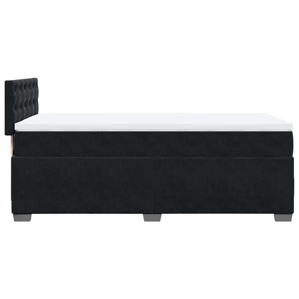 vidaXL Κρεβάτι Boxspring με Στρώμα Μαύρο 90x190 εκ. Βελούδινο