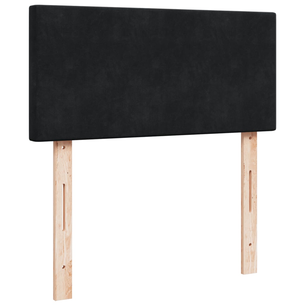 vidaXL Κρεβάτι Boxspring με Στρώμα Μαύρο 90x200 εκ. Βελούδινο
