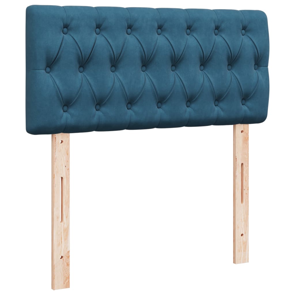 vidaXL Κρεβάτι Boxspring με Στρώμα Μπλε 90x200 εκ. Βελούδινο