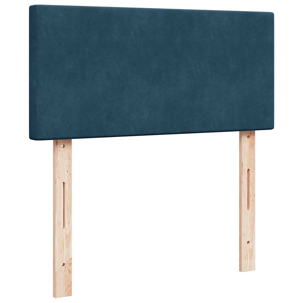 vidaXL Κρεβάτι Boxspring με Στρώμα Μπλε 100x200 εκ. Βελούδινο