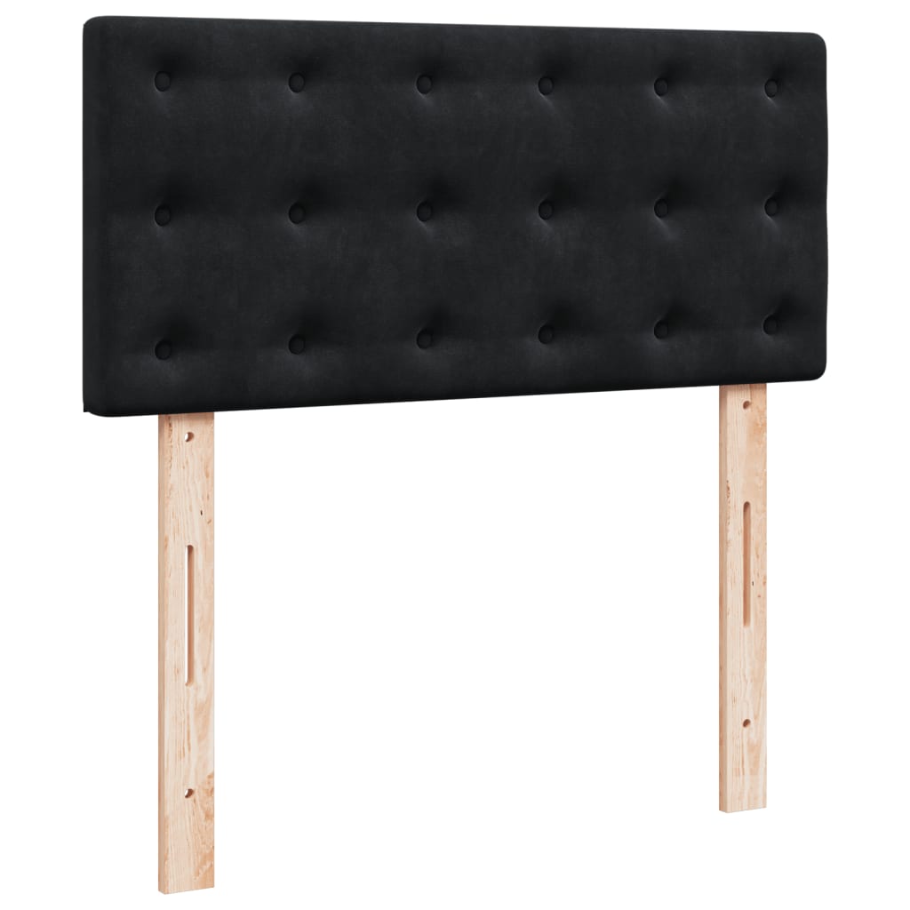 vidaXL Κρεβάτι Boxspring με Στρώμα Μαύρο 100x200 εκ. Βελούδινο