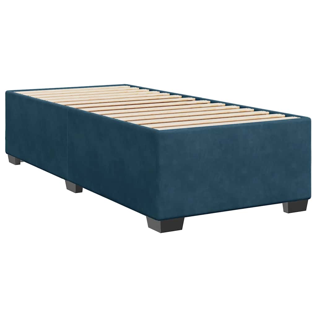 vidaXL Κρεβάτι Boxspring με Στρώμα Μπλε 100x200 εκ. Βελούδινο