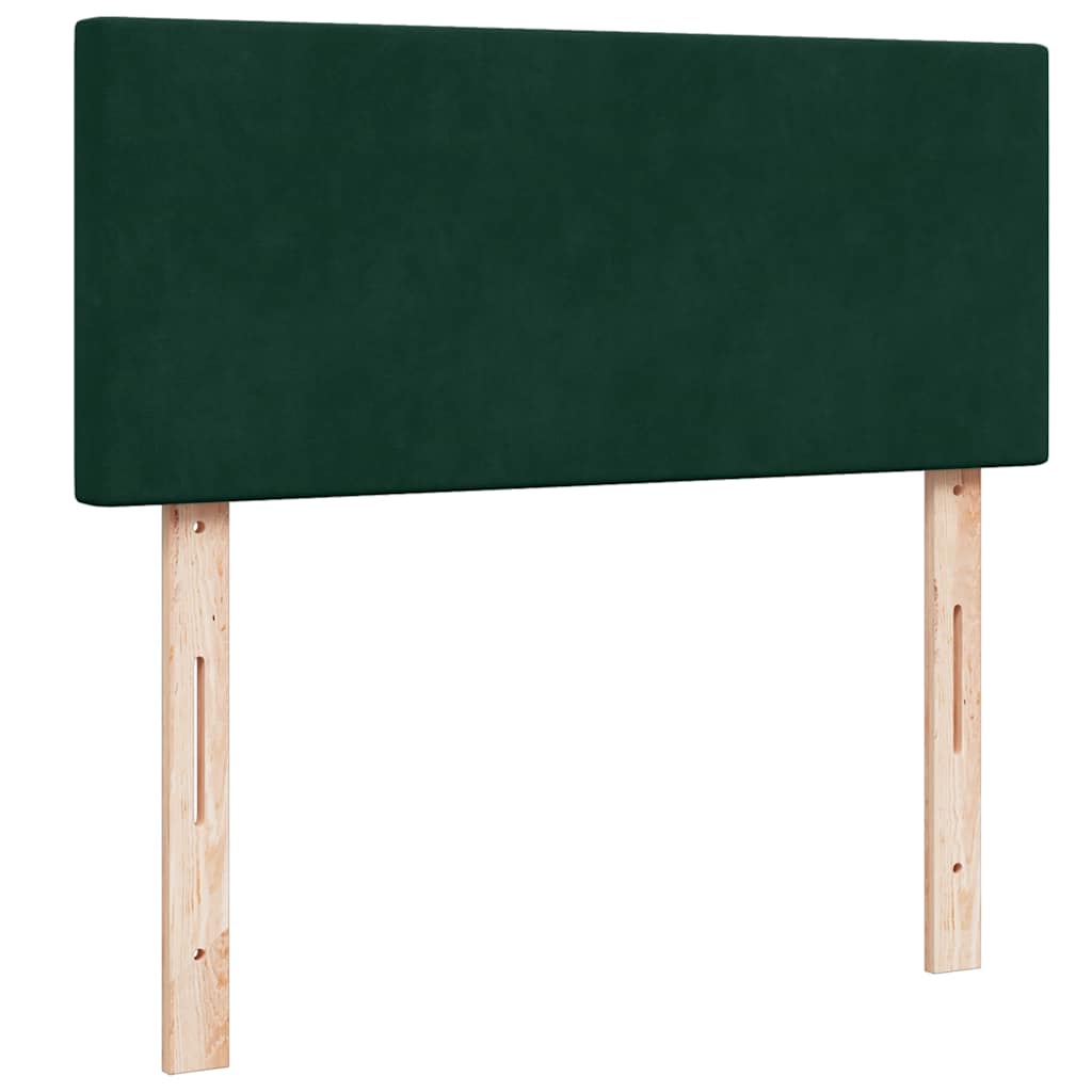 vidaXL Κρεβάτι Boxspring με Στρώμα Σκούρο Πράσινο 120x190εκ. Βελούδινο