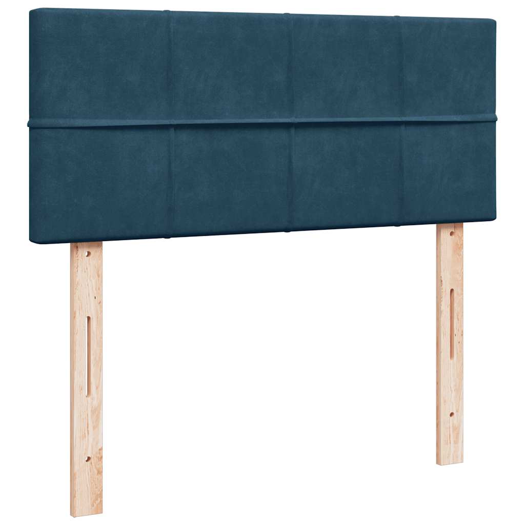 vidaXL Κρεβάτι Boxspring με Στρώμα Μπλε 120x190 εκ. Βελούδινο