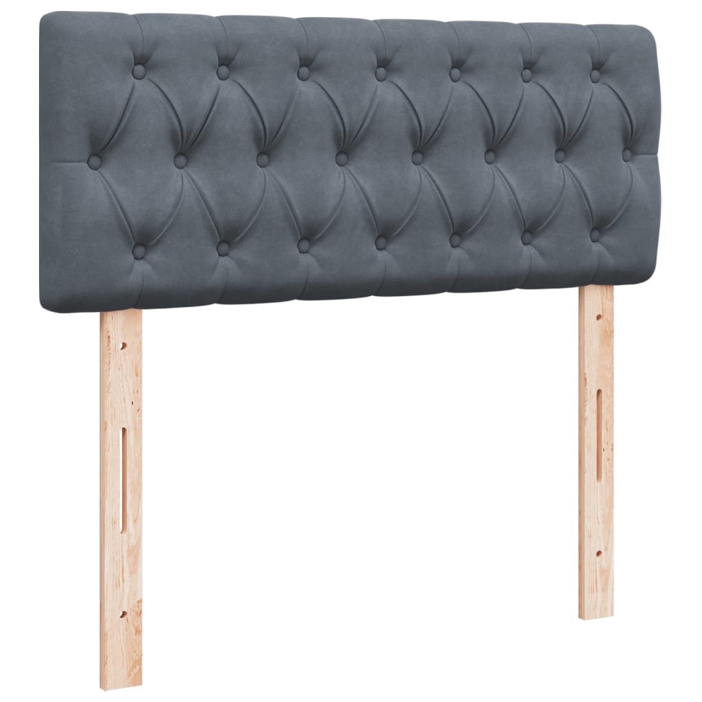 vidaXL Κρεβάτι Boxspring με Στρώμα Σκούρο Γκρι 120x190 εκ. Βελούδινο