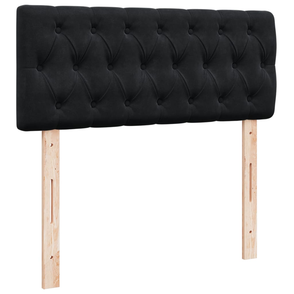 vidaXL Κρεβάτι Boxspring με Στρώμα Μαύρο 120x190 εκ. Βελούδινο