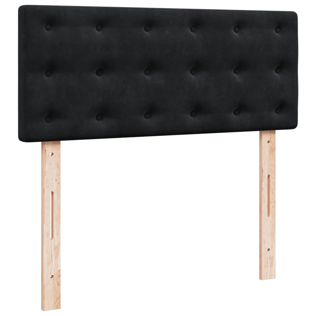vidaXL Κρεβάτι Boxspring με Στρώμα Μαύρο 120x190 εκ. Βελούδινο