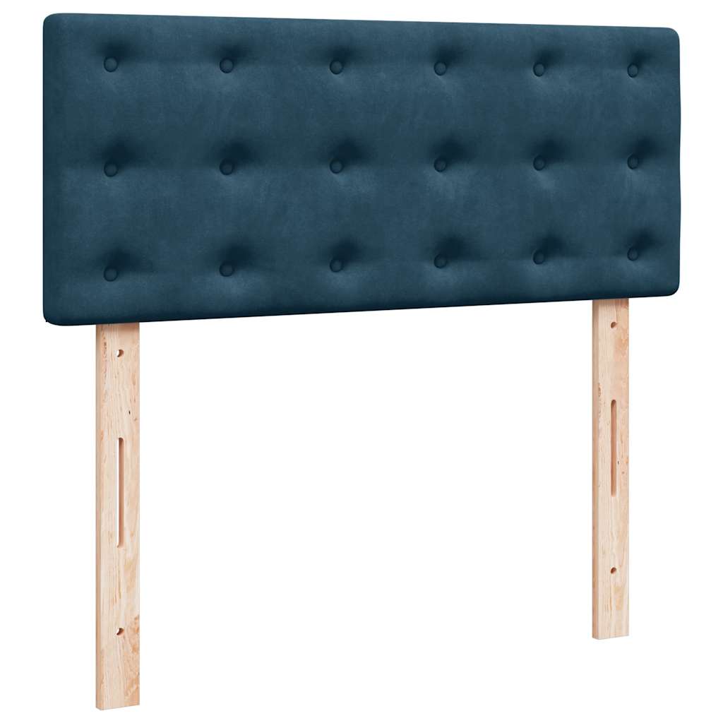 vidaXL Κρεβάτι Boxspring με Στρώμα Μπλε 120x190 εκ. Βελούδινο