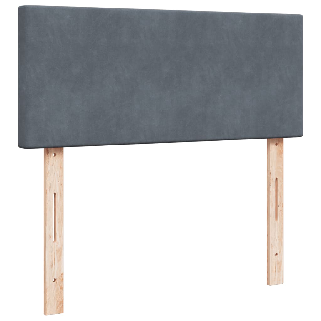 vidaXL Κρεβάτι Boxspring με Στρώμα Σκούρο Γκρι 120x200 εκ. Βελούδινο