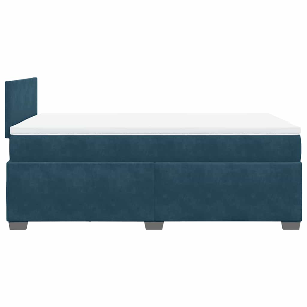 vidaXL Κρεβάτι Boxspring με Στρώμα Μπλε 120x200 εκ. Βελούδινο