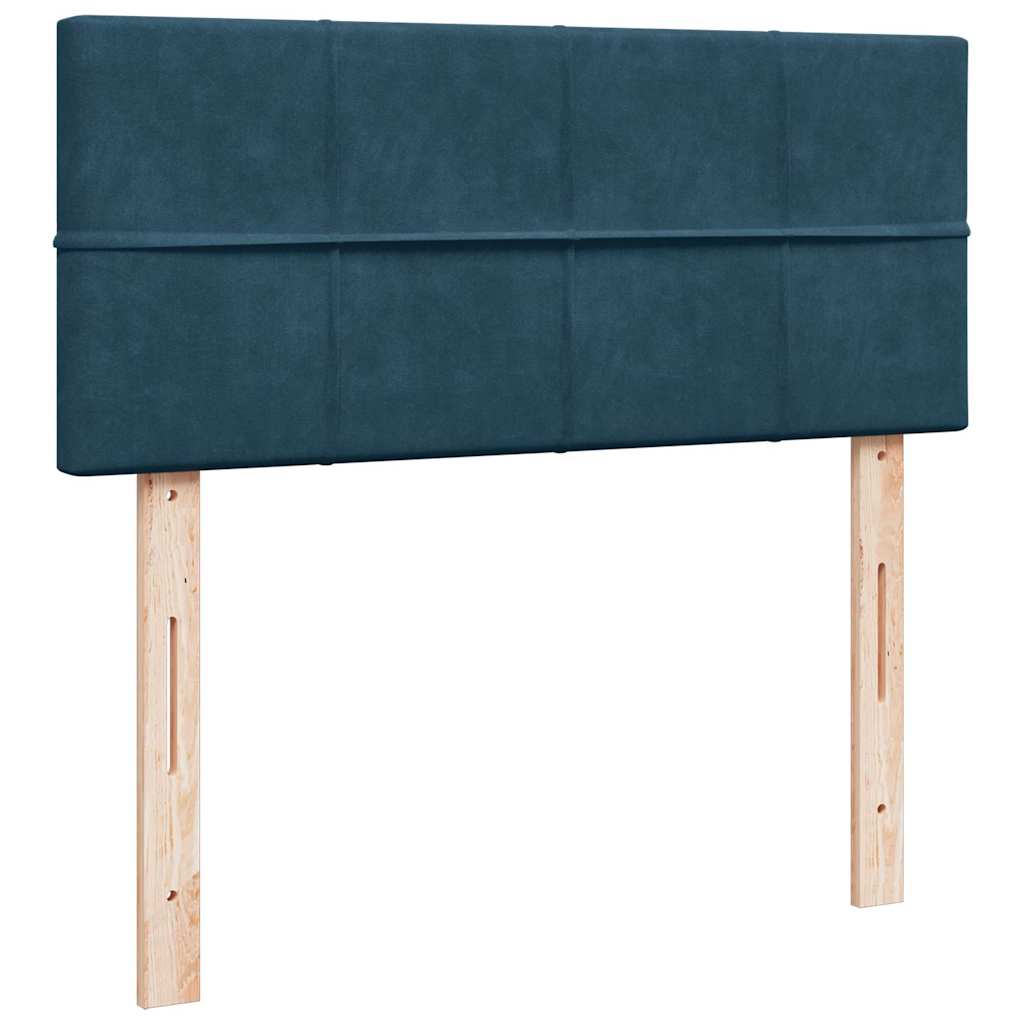 vidaXL Κρεβάτι Boxspring με Στρώμα Μπλε 120x200 εκ. Βελούδινο