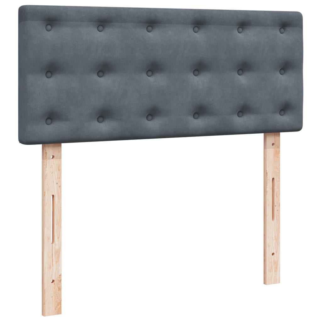 vidaXL Κρεβάτι Boxspring με Στρώμα Σκούρο Γκρι 120x200 εκ. Βελούδινο