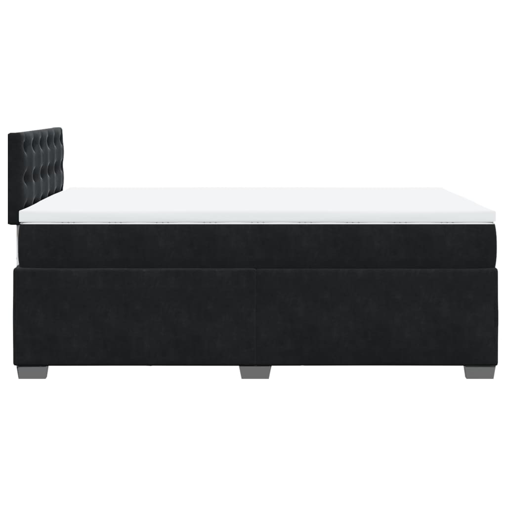 vidaXL Κρεβάτι Boxspring με Στρώμα Μαύρο 120 x 200 εκ. Βελούδινο