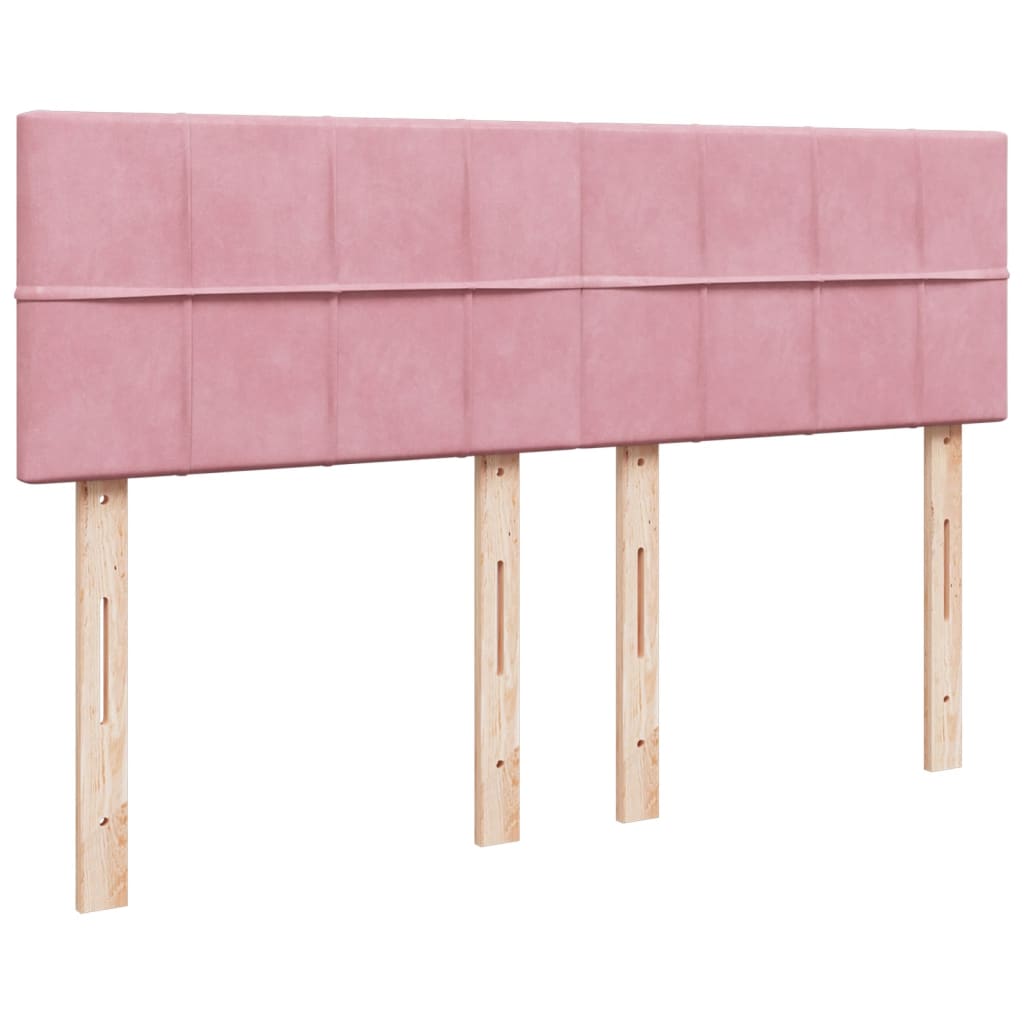 vidaXL Κρεβάτι Boxspring με Στρώμα Ροζ 140x190 εκ. Βελούδινο