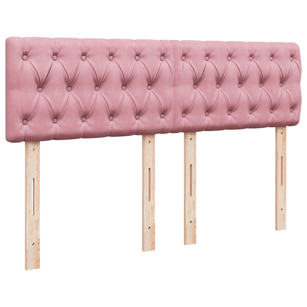 vidaXL Κρεβάτι Boxspring με Στρώμα Ροζ 140x190 εκ. Βελούδινο