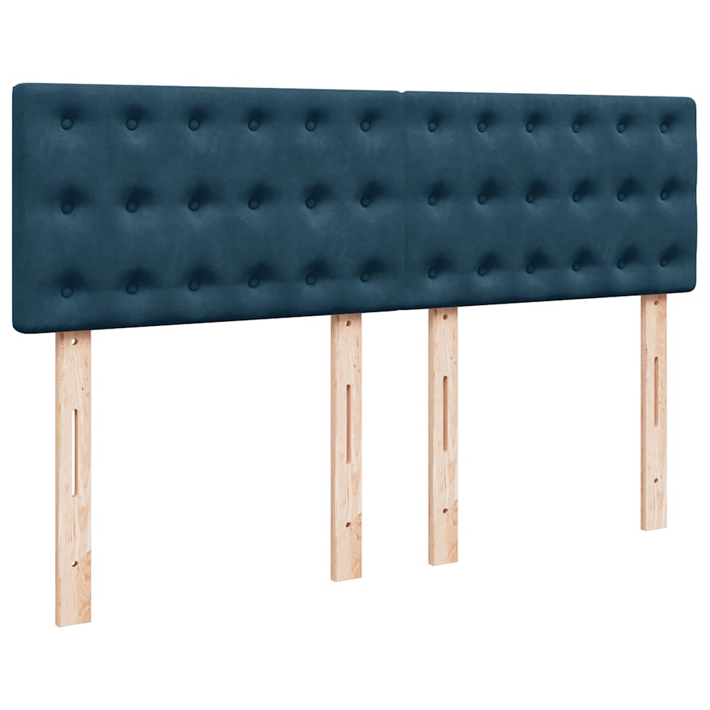 vidaXL Κρεβάτι Boxspring με Στρώμα Μπλε 140x190 εκ. Βελούδινο