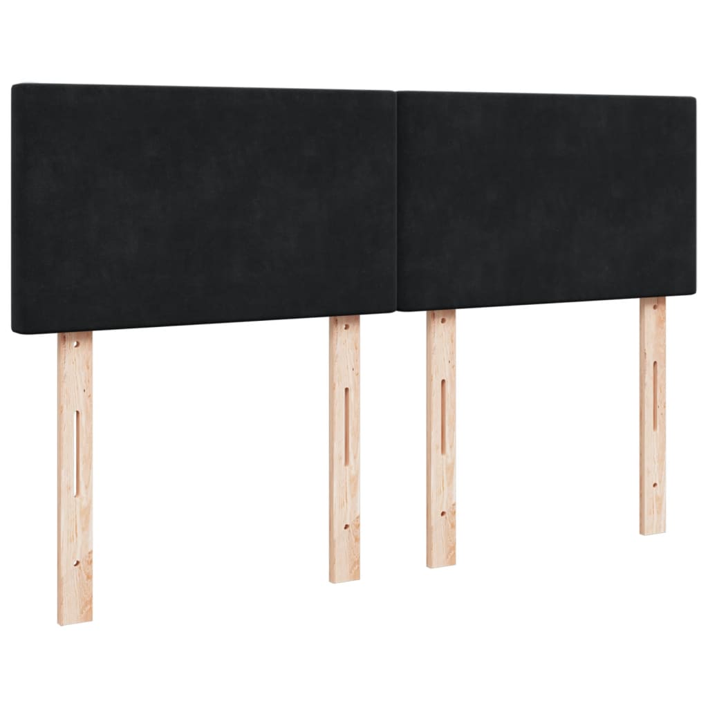 vidaXL Κρεβάτι Boxspring με Στρώμα Μαύρο 140x200 εκ. Βελούδινο