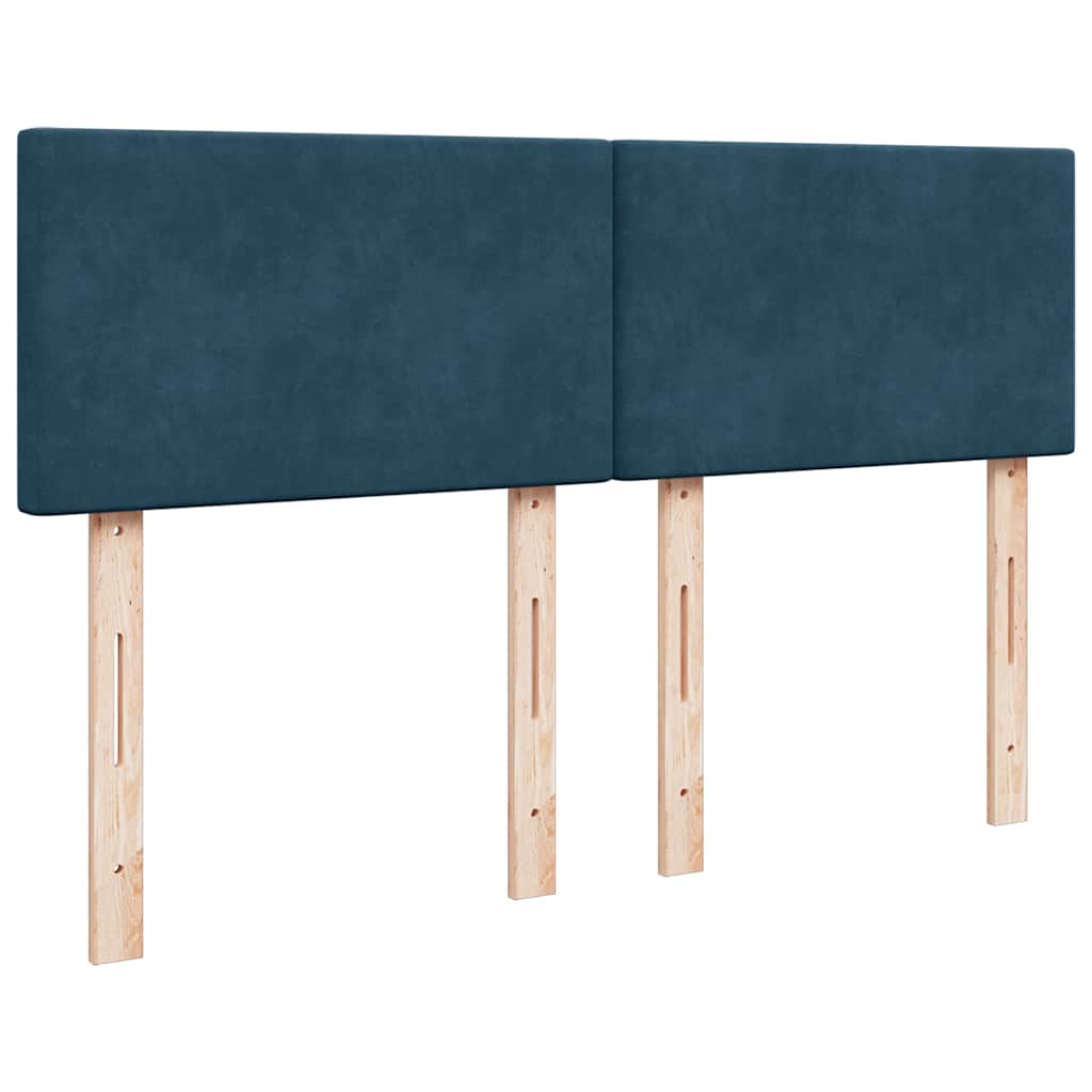 vidaXL Κρεβάτι Boxspring με Στρώμα Μπλε 140x200 εκ. Βελούδινο