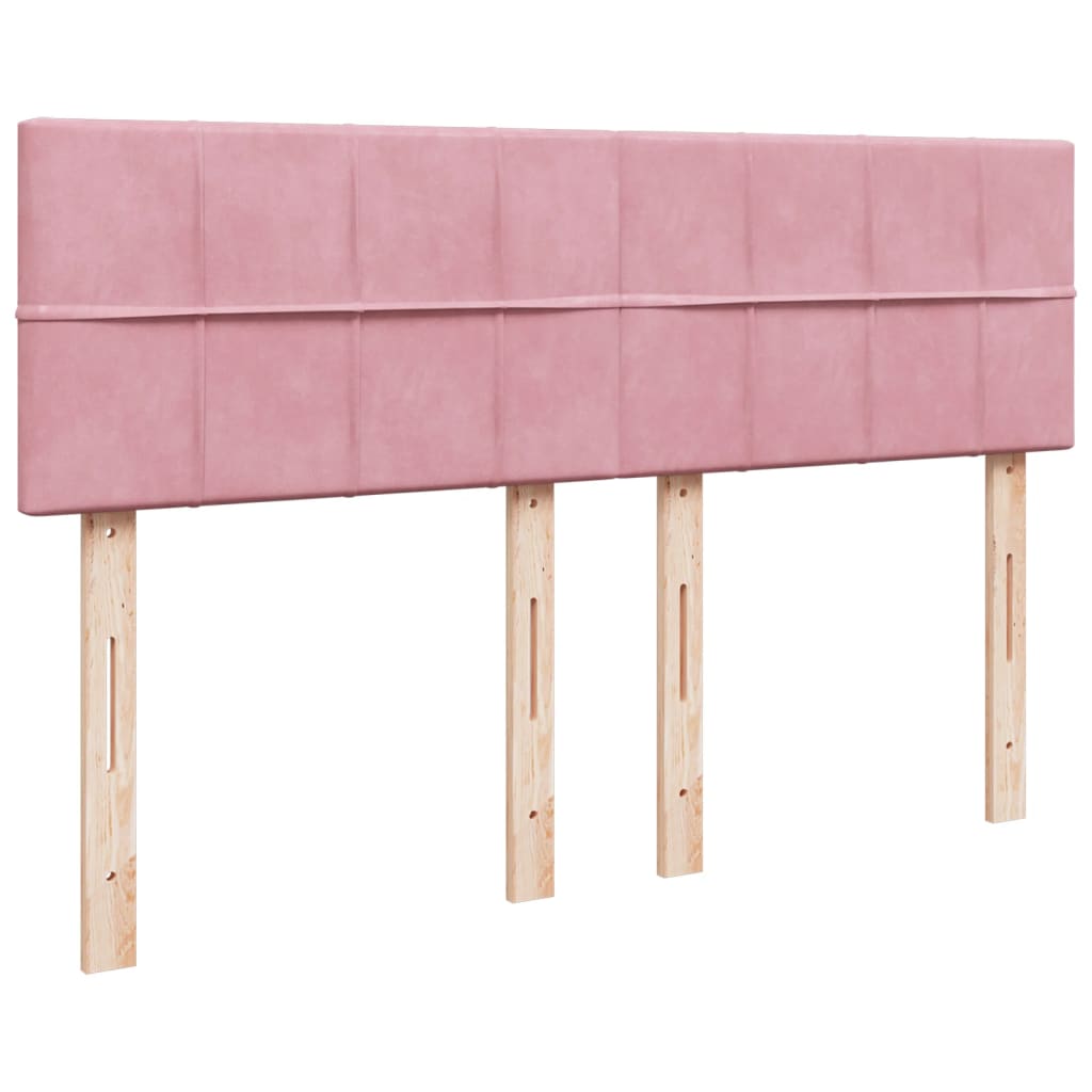 vidaXL Κρεβάτι Boxspring με Στρώμα Ροζ 140x200 εκ. Βελούδινο